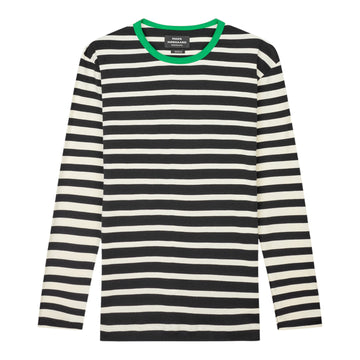 Mads Nørgaard M Trio Rib Tobias Tee LS Black Seedpearl Verdant