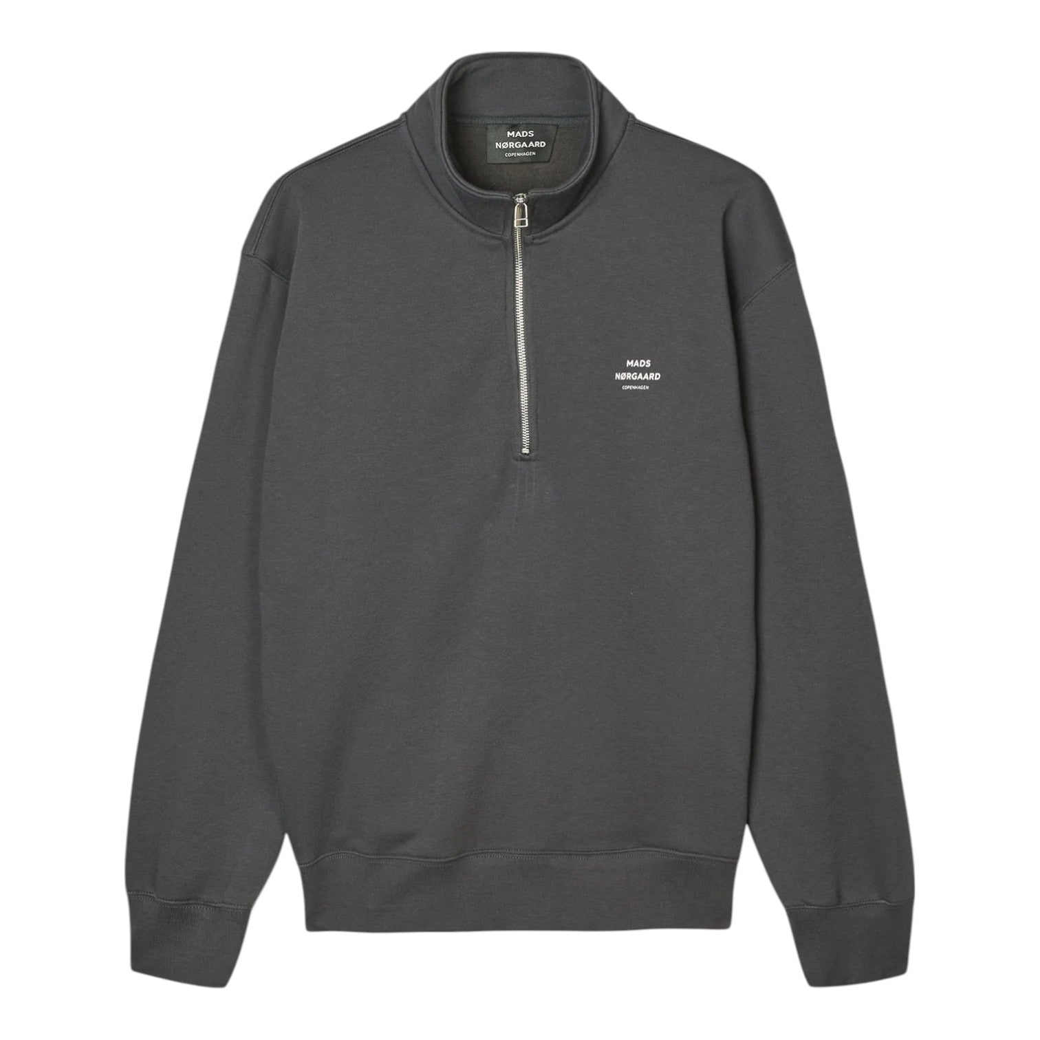 Mads Nørgaard M Standard Half Zip Logo Asphalt