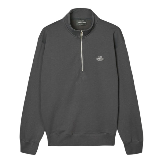 Mads Nørgaard M Standard Half Zip Logo Asphalt