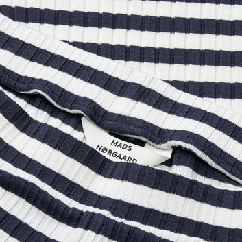 Mads Nørgaard W 5x5 Stripe Lonnie Pants Vanilla Ice Parisian Night