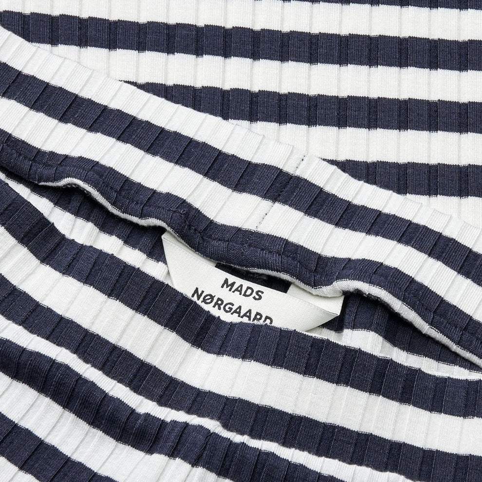 Mads Nørgaard W 5x5 Stripe Lonnie Pants Vanilla Ice Parisian Night