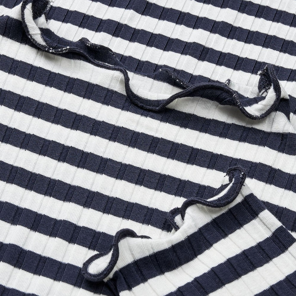 Mads Nørgaard W 5x5 Stripe Trutte Tee Vanilla Ice Parisian Night