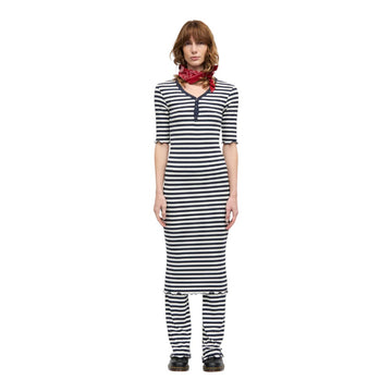 Mads Nørgaard W 5x5 Stripe Tanya Dress Vanilla Ice Parisian Night