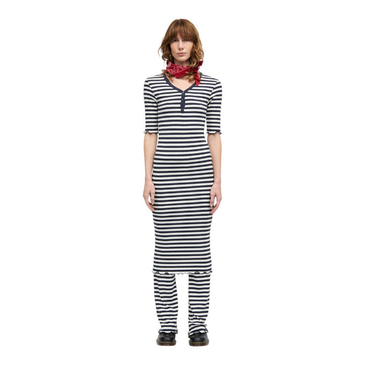 Mads Nørgaard W 5x5 Stripe Tanya Dress Vanilla Ice Parisian Night
