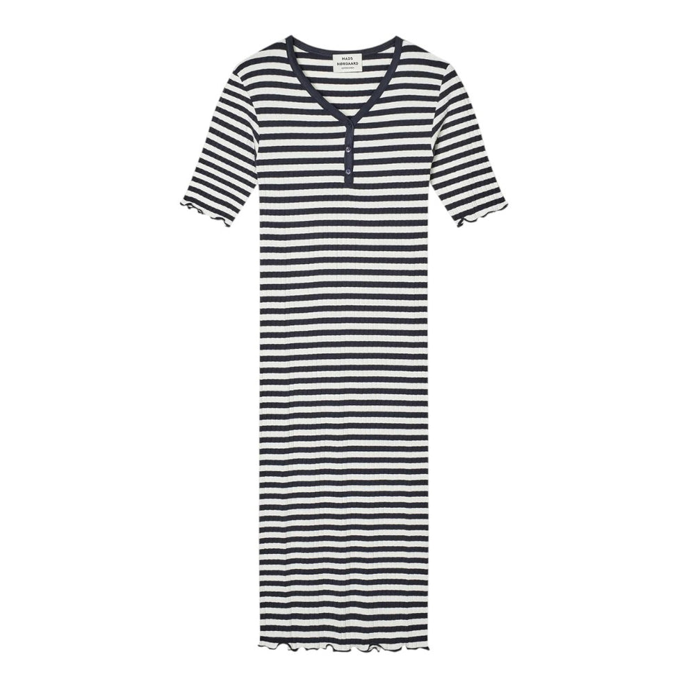 Mads Nørgaard W 5x5 Stripe Tanya Dress Vanilla Ice Parisian Night