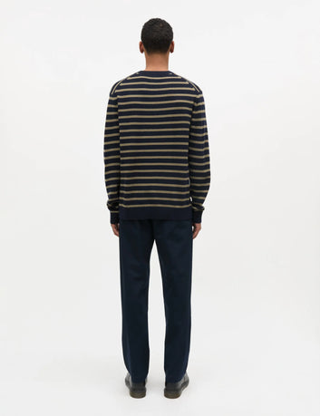 Mads Nørgaard M Super Woll Karsten Stripe Knit Sky Captain /Overland Trek