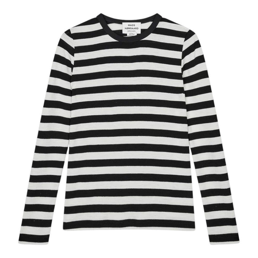 Mads Nørgaard W Fine Wool Sharon Knit Black Vanilla Ice