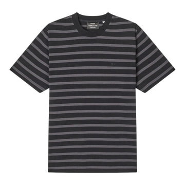 Mads Nørgaard M Cotton Jersey Stripe Frode Tee Asphalt Black