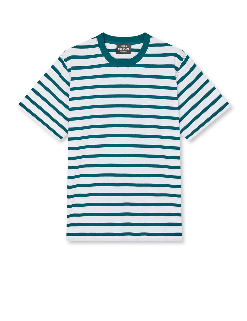 Mads Nørgaard M Cottton Jersey Stripe Frode Tee Deep Sea White