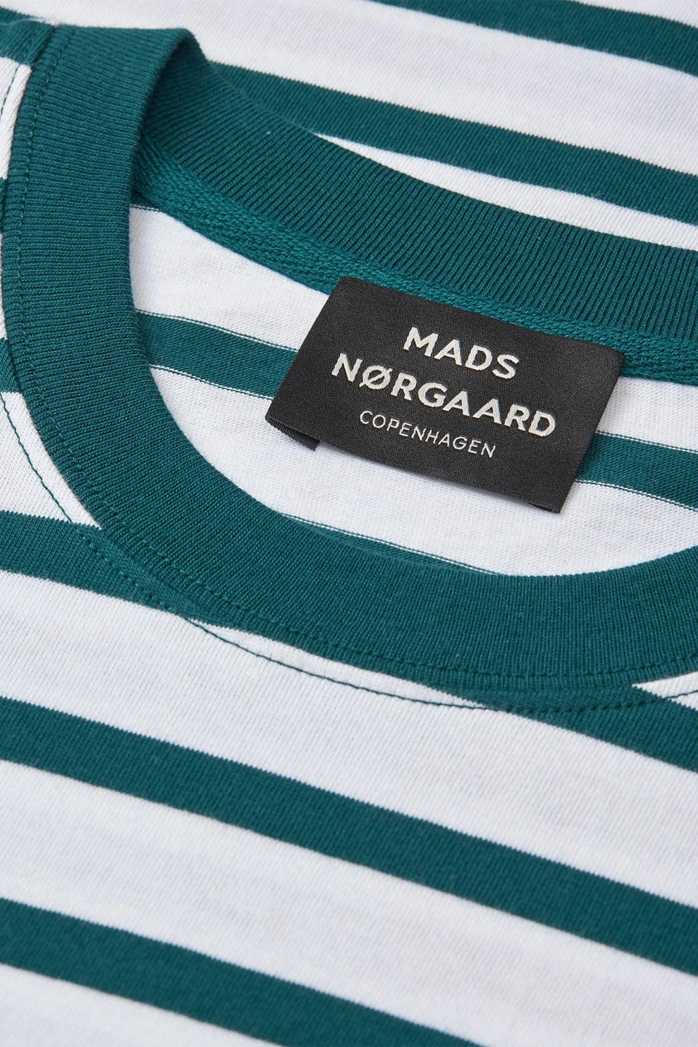 Mads Nørgaard M Cottton Jersey Stripe Frode Tee Deep Sea White