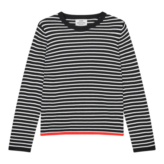 Mads Nørgaard W Fine Merino Ivy Knit Black Vanilla Ice