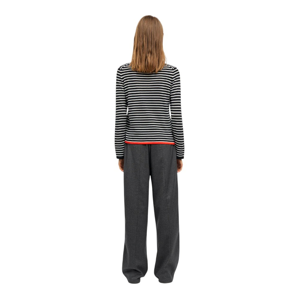 Mads Nørgaard W Fine Merino Ivy Knit Black Vanilla Ice