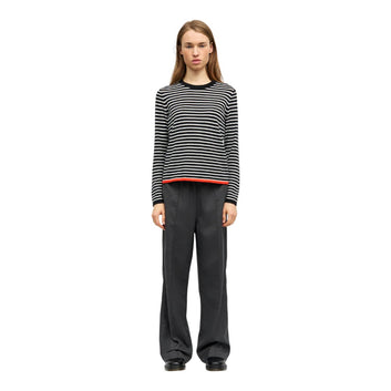Mads Nørgaard W Fine Merino Ivy Knit Black Vanilla Ice