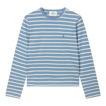Mads Nørgaard W Pablo Maggie Tee LS Faded Denim/ Vanilla Ice