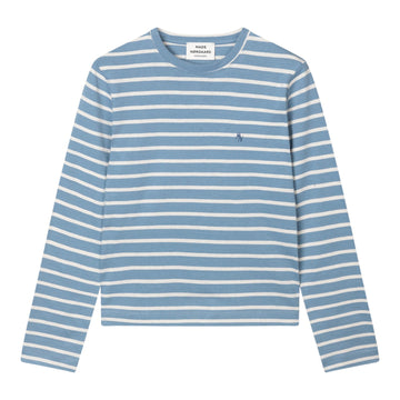 Mads Nørgaard W Pablo Maggie Tee LS Faded Denim/ Vanilla Ice
