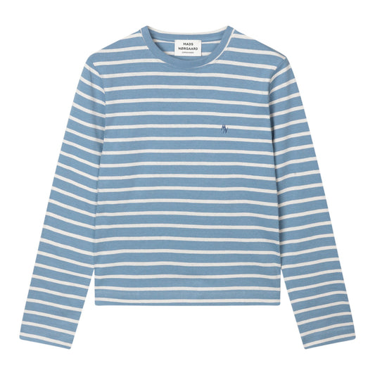 Mads Nørgaard W Pablo Maggie Tee LS Faded Denim/ Vanilla Ice
