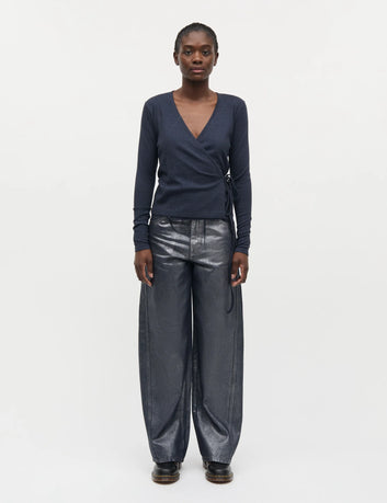 Mads Nørgaard W Metallic Denim Christel Jeans Vin. Blue/ Gun Metal