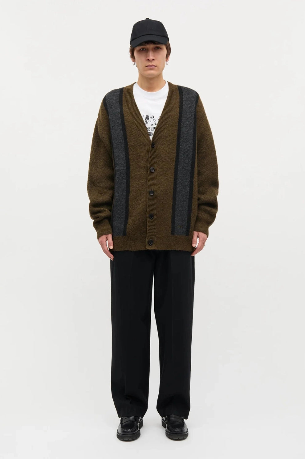 Mads Nørgaard M Comfy Wool Vilhelm Stripe Cardigan Knit Beech