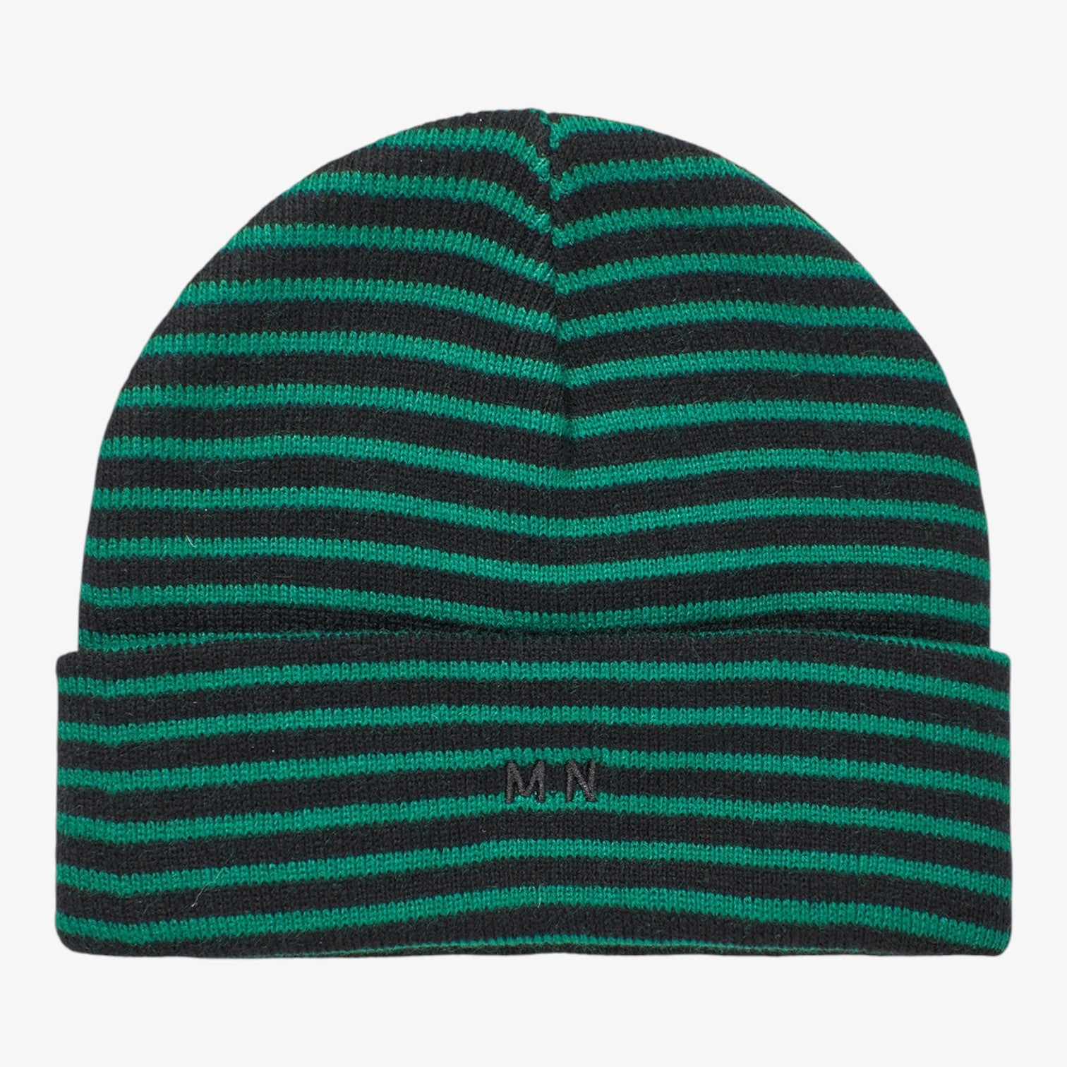 Mads Nørgaard M Isak Ambas Stripe M/N Beanie Black Verdant Green