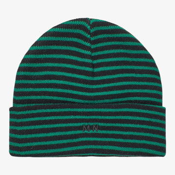 Mads Nørgaard M Isak Ambas Stripe M/N Beanie Black Verdant Green