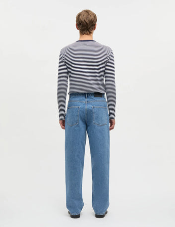 Mads Nørgaard M Duo Rib Tobias Tee LS Sky Captain White