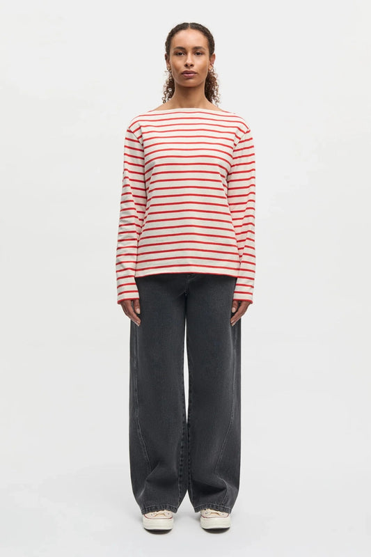 Mads Nørgaard W Pablo Gabi Tee LS Vanilla Ice /Fiery Red