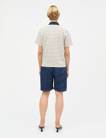 Mads Nørgaard W Light Terry Marlo Polo Tee Vanilla Ice Sky Captain Zinnia