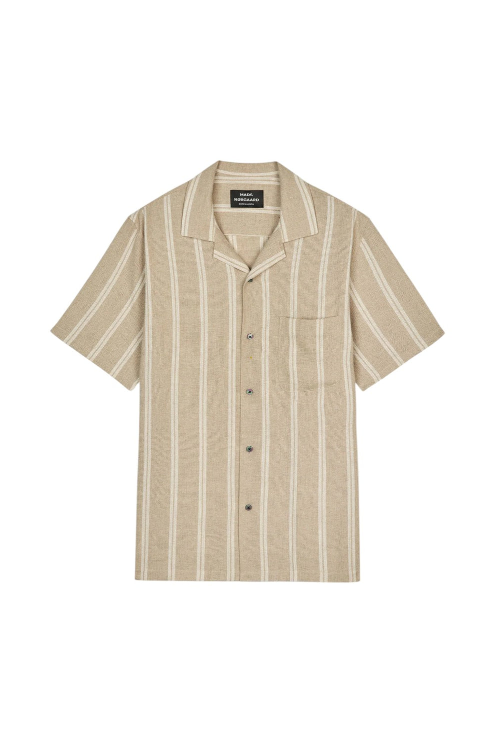 Mads Nørgaard M Texture Kenji Shirt Plaza Taupe Vanilla Ice