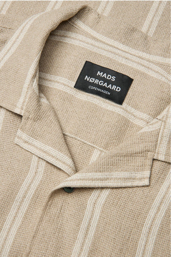 Mads Nørgaard M Texture Kenji Shirt Plaza Taupe Vanilla Ice