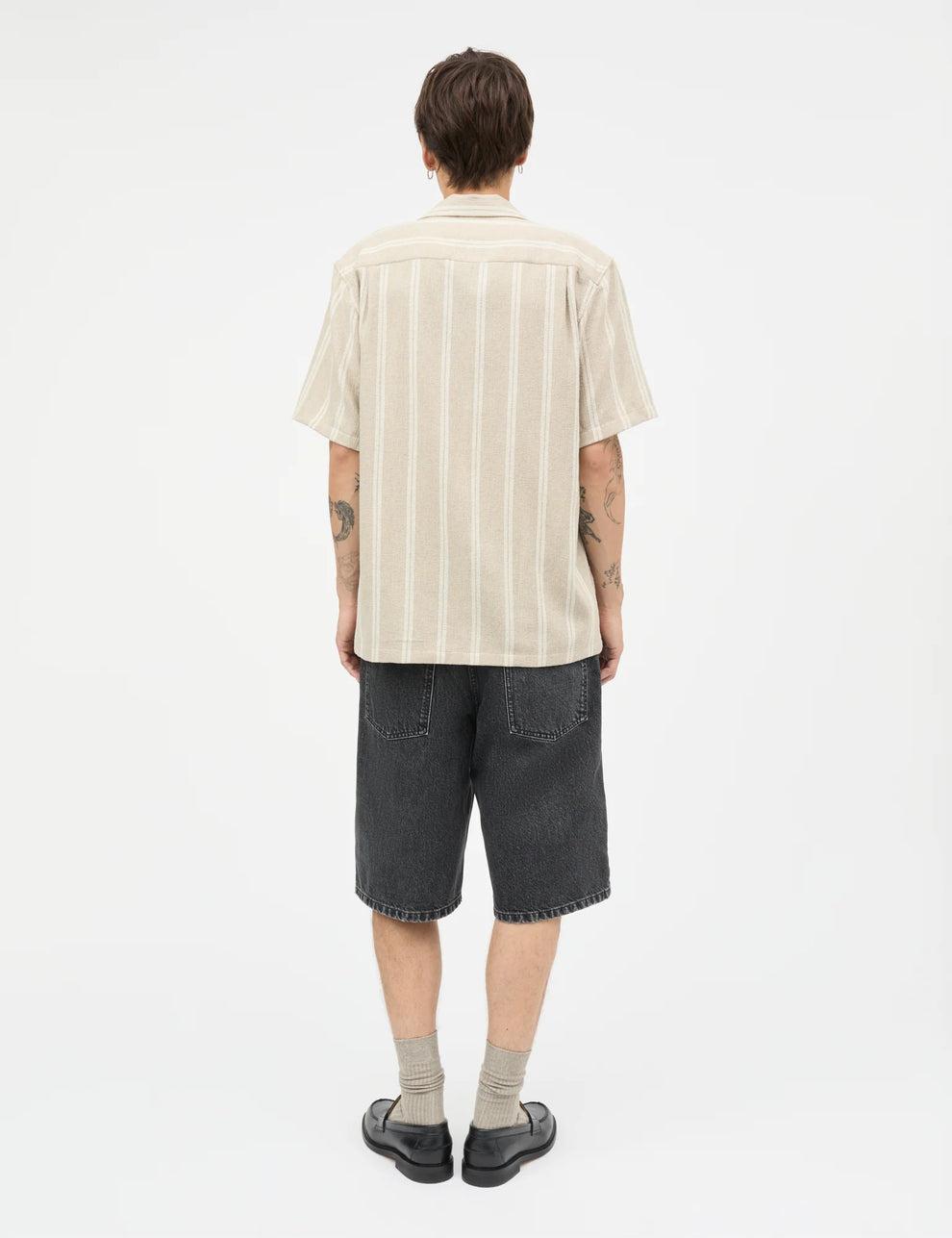 Mads Nørgaard M Texture Kenji Shirt Plaza Taupe Vanilla Ice