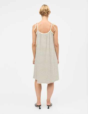 Mads Nørgaard W Stripe Stine Dress Vanilla Ice Sky Captain Zinnia