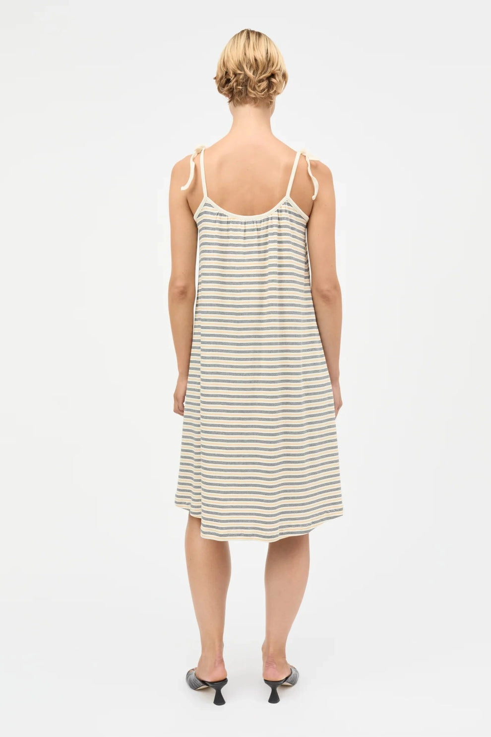 Mads Nørgaard W Stripe Stine Dress Vanilla Ice Sky Captain Zinnia