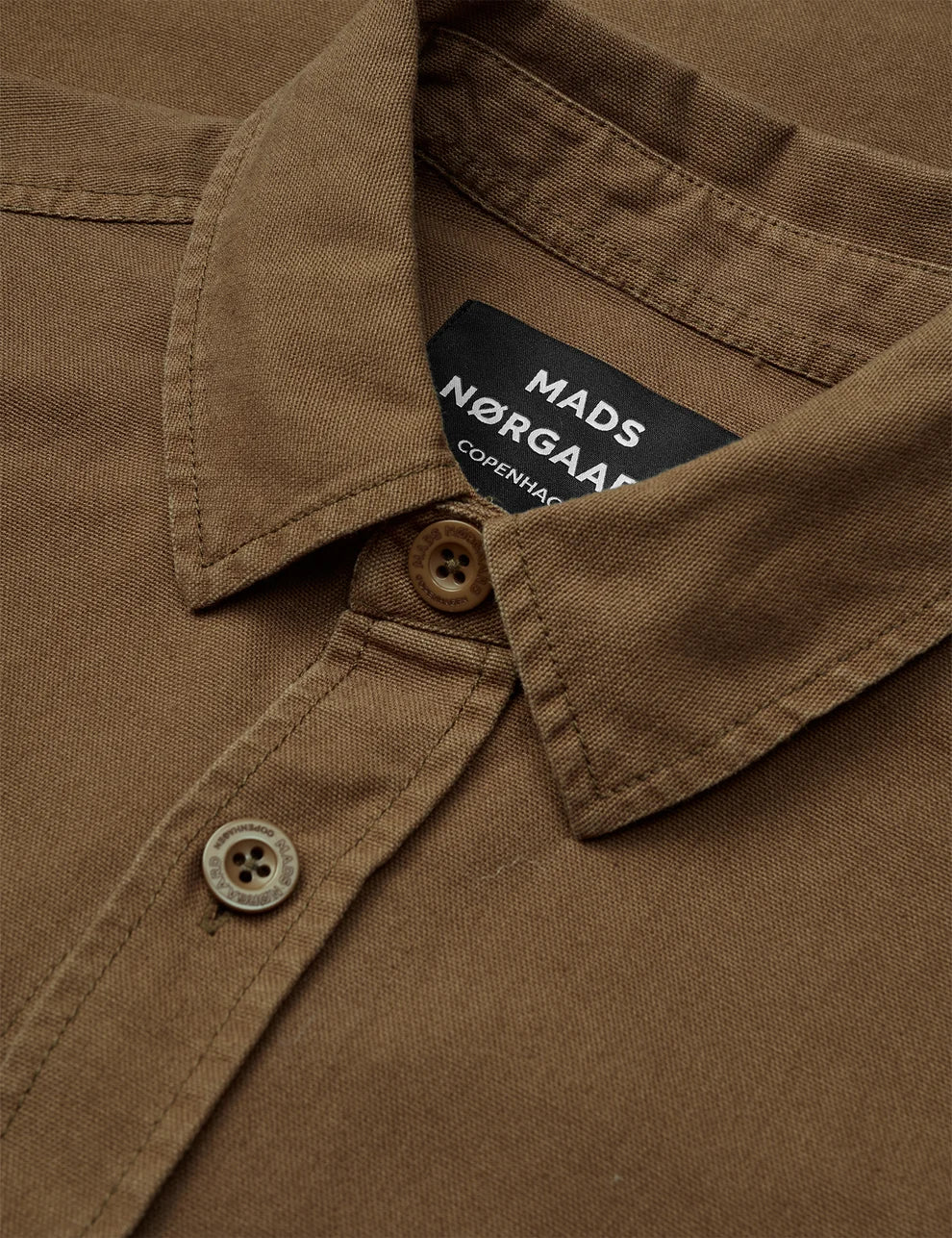 Mads Nørgaard M Dyed Canvas Skyler Shirt FAV Cocoa