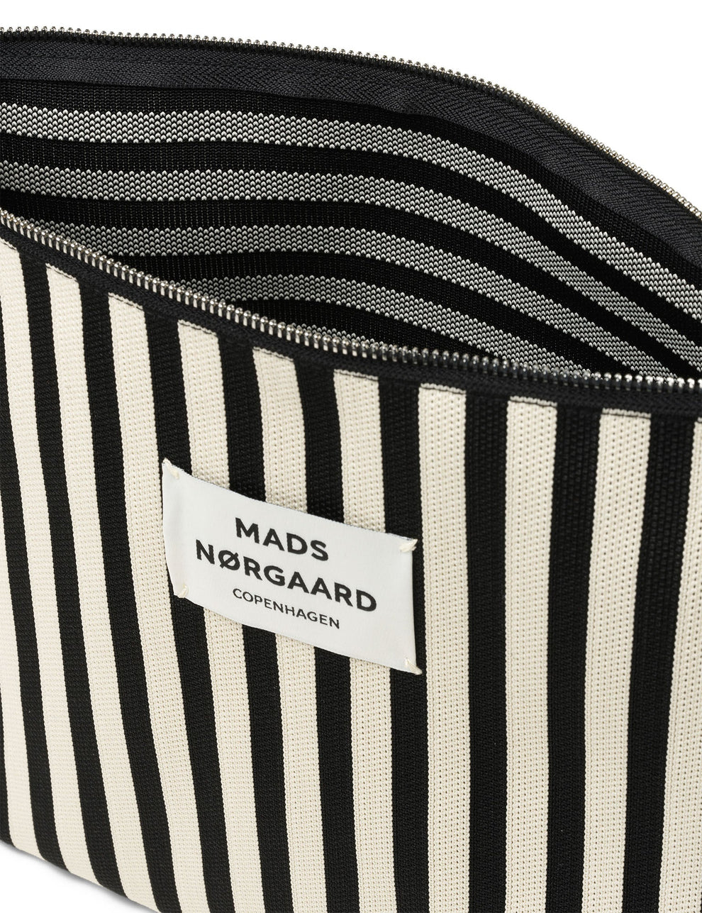 Mads Nørgaard Knit Stripe Hilden Toiletry Bag Knit Stripe Black White