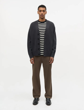 Mads Nørgaard M Cotton Jersey Stripe Frode Tee Black Vanilla Ice