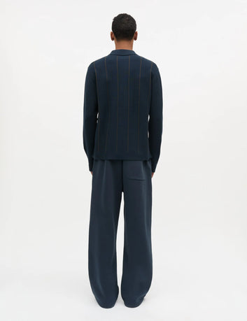 Mads Nørgaard M Classy Brando Polo LS Knit Sky Captain