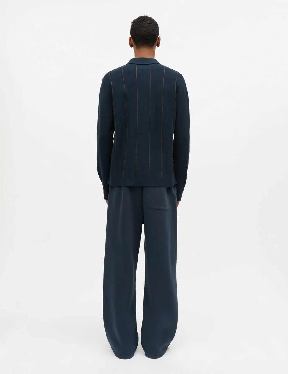 Mads Nørgaard M Classy Brando Polo LS Knit Sky Captain