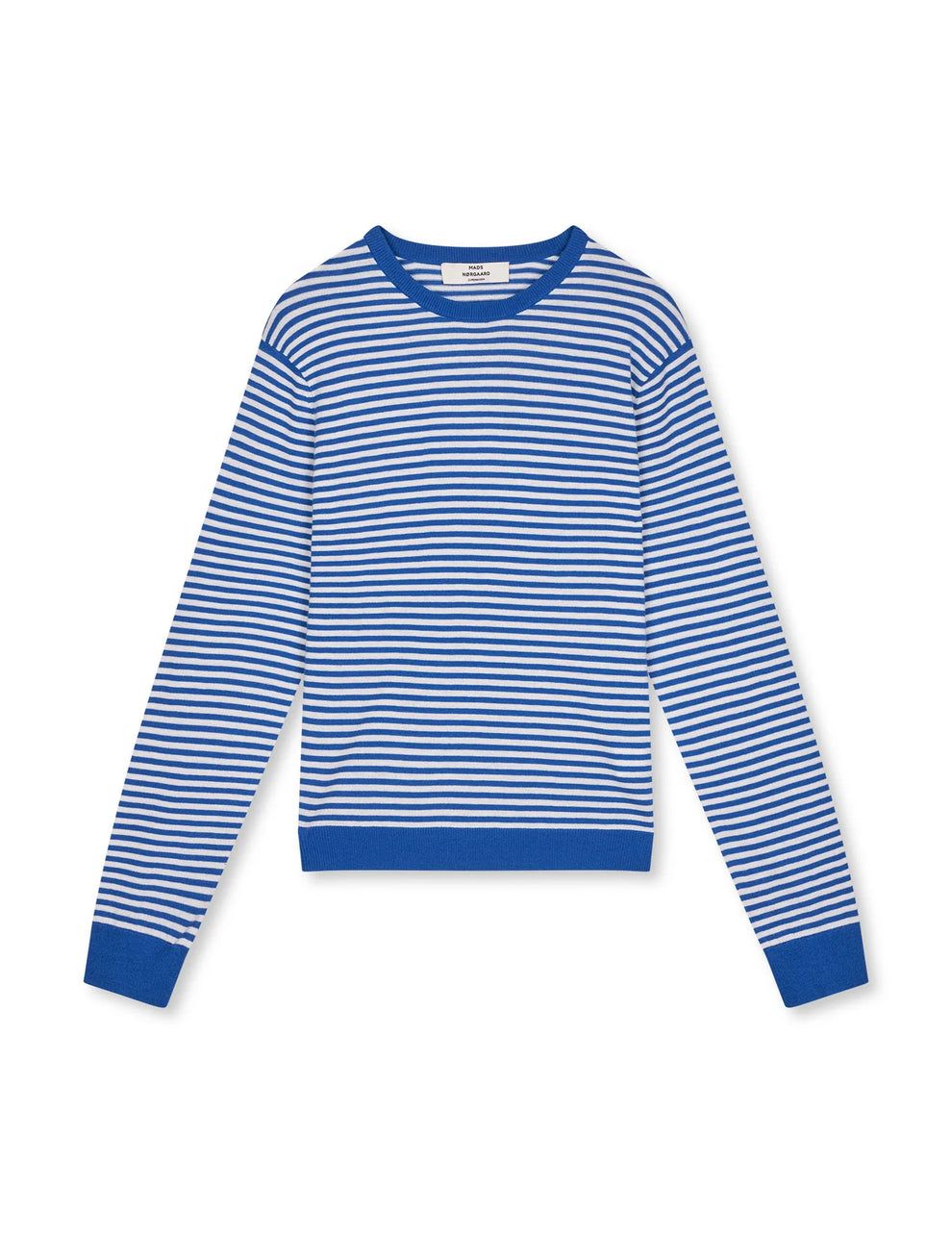 Mads Nørgaard W Fine Merino Emma Stripe Knit Lapis Blue Vanilla Ice