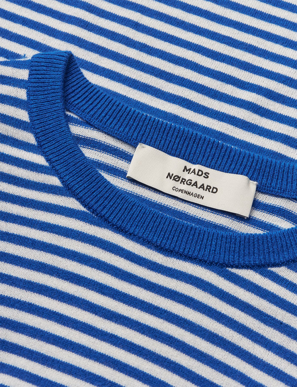 Mads Nørgaard W Fine Merino Emma Stripe Knit Lapis Blue Vanilla Ice