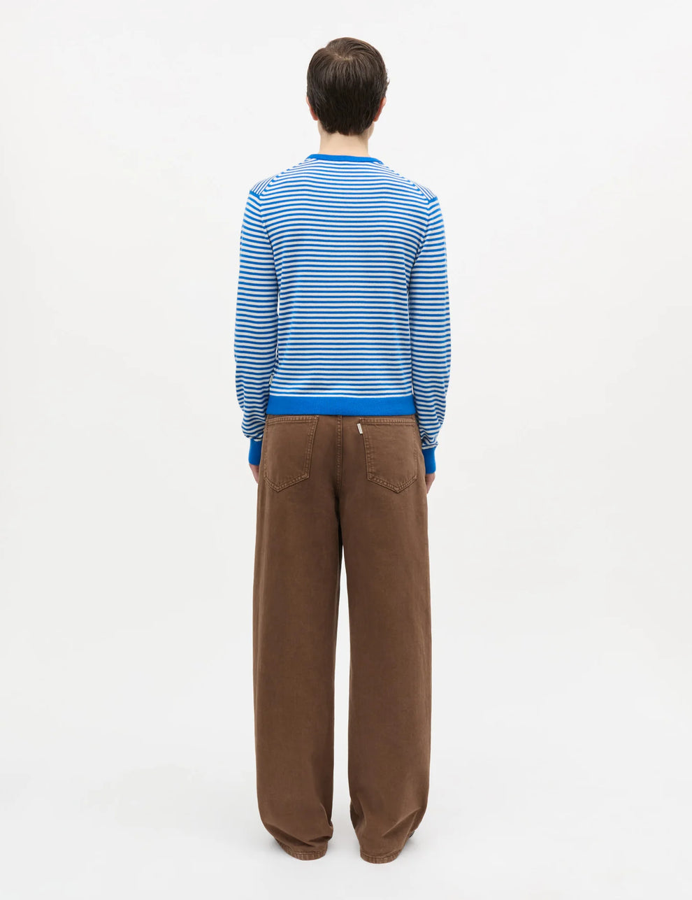 Mads Nørgaard W Fine Merino Emma Stripe Knit Lapis Blue Vanilla Ice
