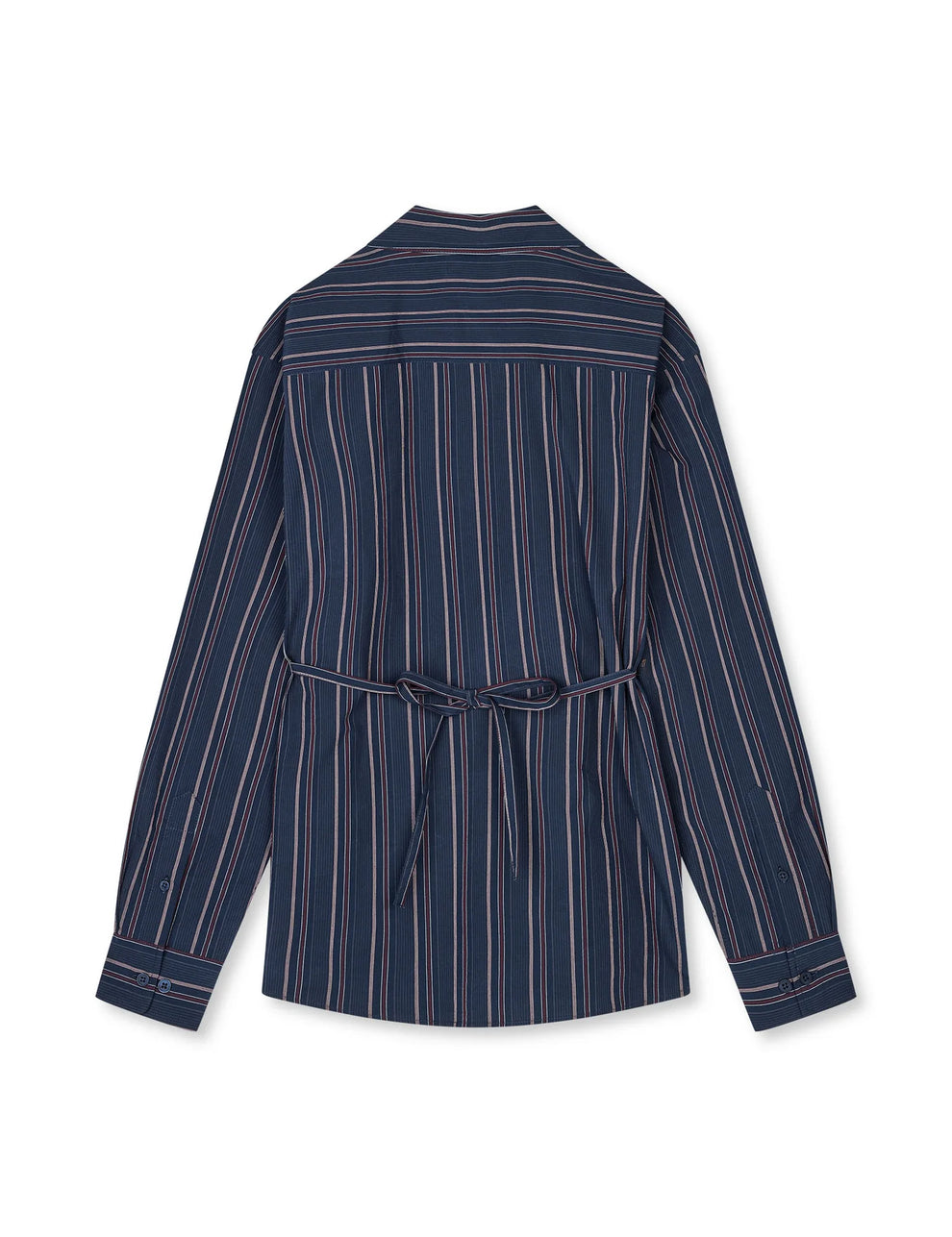 Mads Nørgaard W Peach poplin YD Shelly Shirt Pinstripe Sky Captain