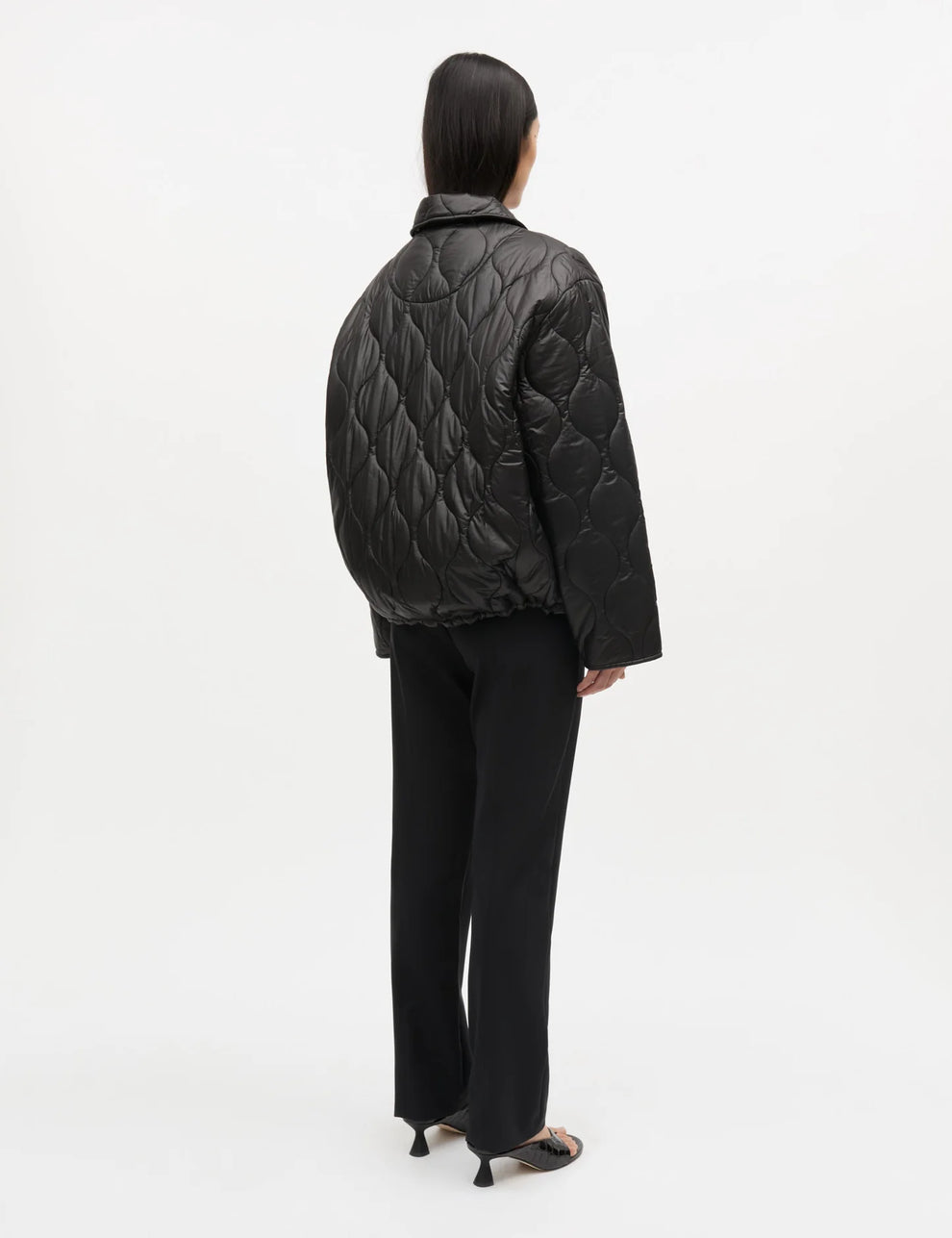 Mads Nørgaard W Shiny Ripstop Flora Jacket Black