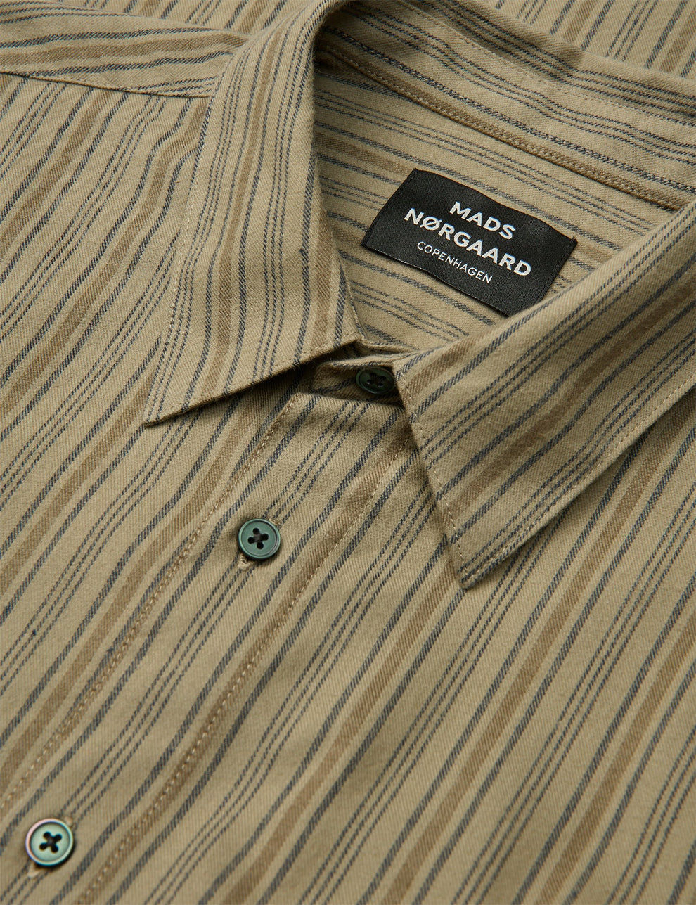 Mads Nørgaard M Flannel Stripe Sune Shirt Overland Trek Sky