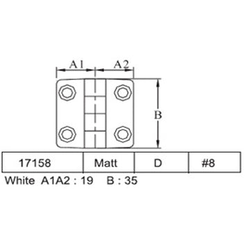 Plasthængsel med rustfri pind