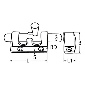 Skudrigel rustfrit stål blankpoleret