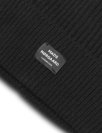 Mads Nørgaard M One Wool Bran Beanie Black