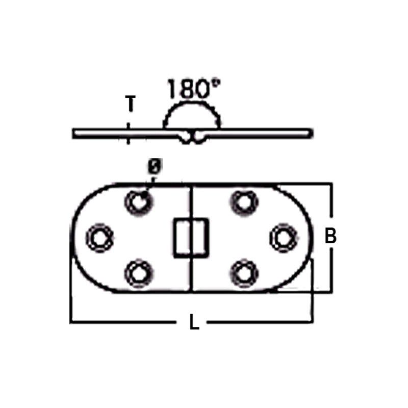 Hængsel rustfrit for nedfældning
