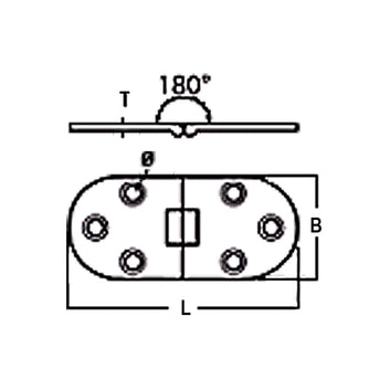 Hængsel rustfrit for nedfældning