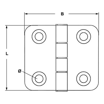Hængsel, Poleret Rustfrit Stål