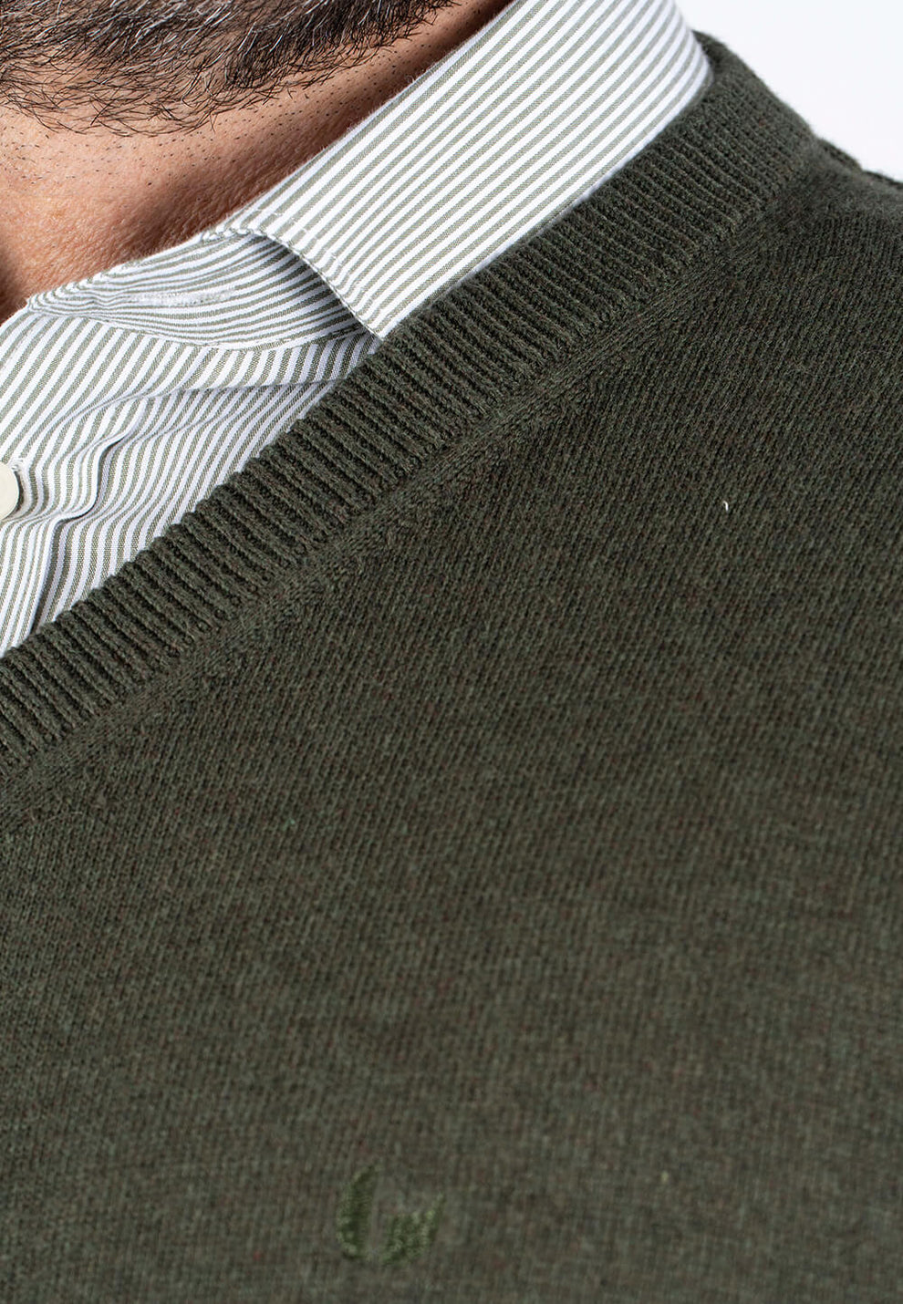 Pre End Malcom V Knitwear Old Green Melange